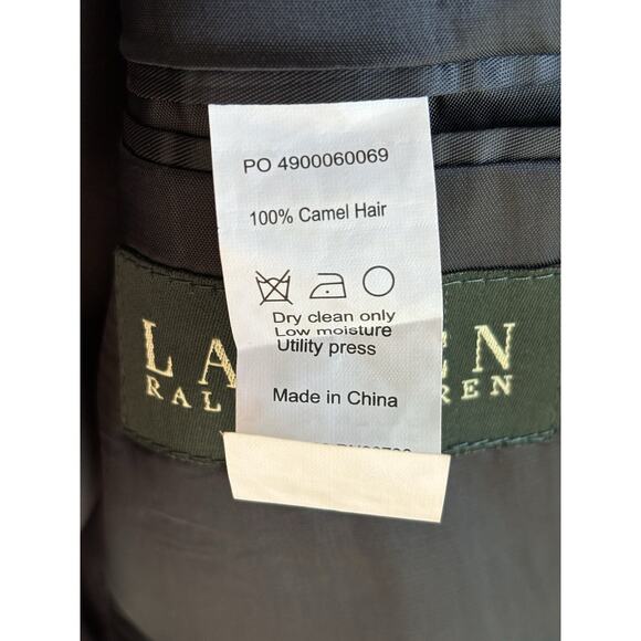 Ralph Lauren Camel Hair Men’s 40L Sport Coat Blazer Blue Navy - Picture 4 of 9